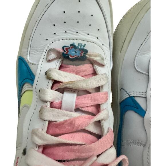 Nike Air Force 1 Shadow Pastel Multi-Color Sneakers Size 6.5 Pink Blue Yellow - Picture 3 of 9